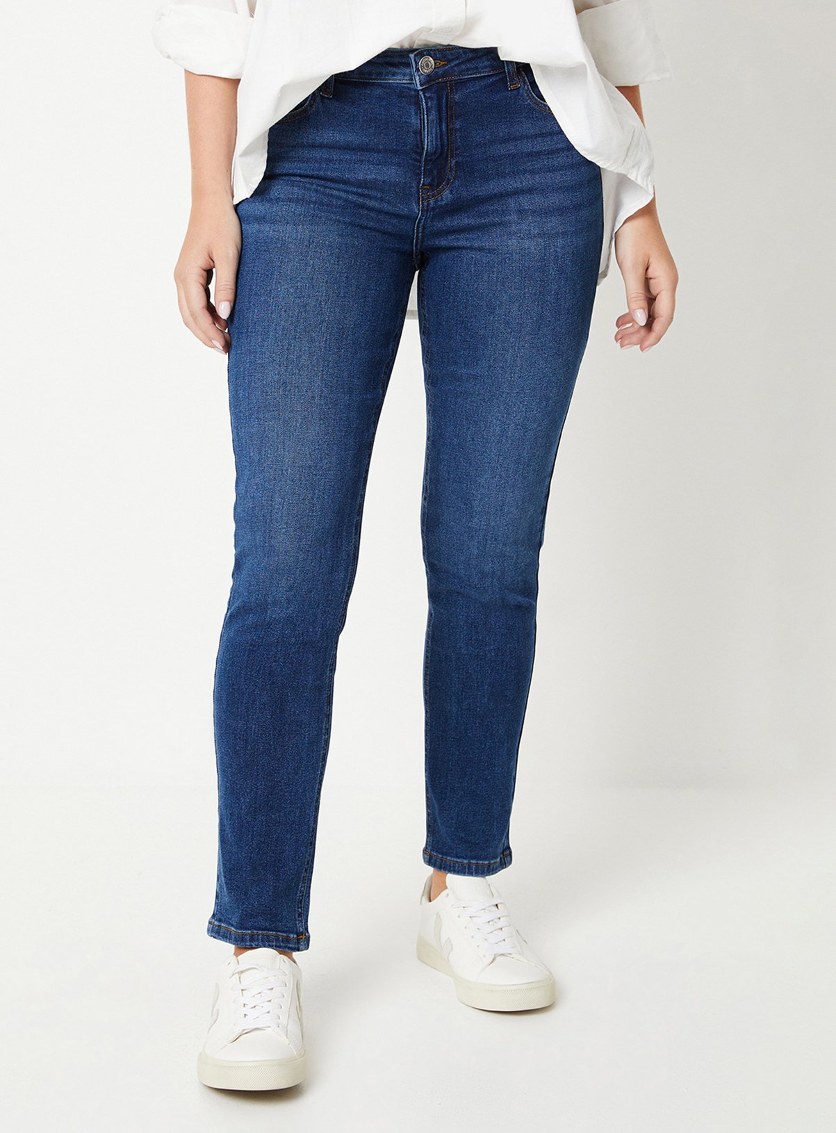 DOROTHY PERKINS Comfort Stretch Slim Jeans Mid Blue 8 - Image 2 thumbnail